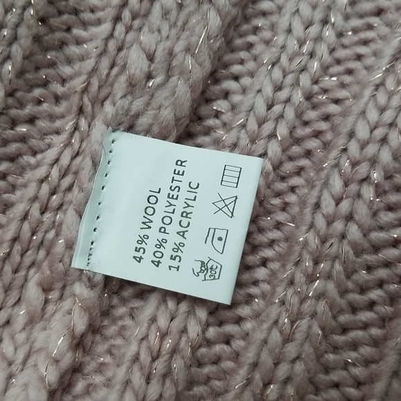 (M) Simply Couture Cozy Knit Long Sleeve Wool Blend Rose Gold Details Cottage - Picture 4 of 10